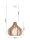 Suspension bois métal blanc E27 Ø40 cm confortable