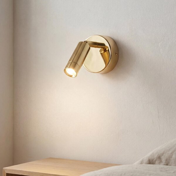 Spot mural à LED avec interrupteur Métal orientable Or