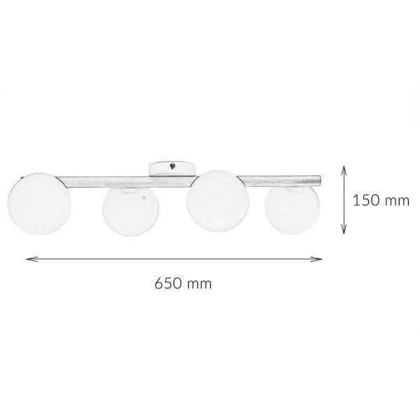 Blendarme Lampe de plafonnier G9 L:65 cm allongée en pin