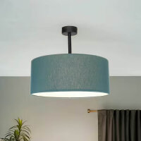 Lampe de plafonnier ronde Abat-jour en tissu...