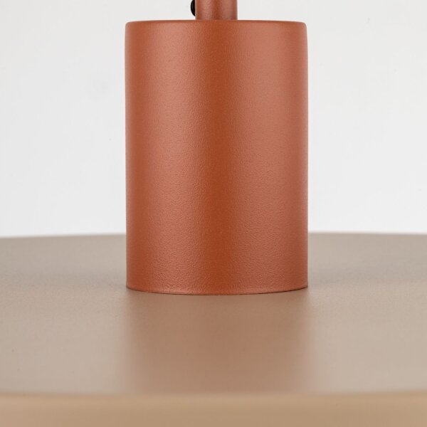 Lampe à suspendre vintage E27 Ø40 cm en rouge brique gris sable