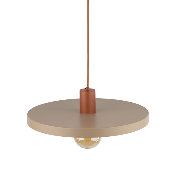Lampe à suspendre vintage E27 Ø40 cm en rouge brique gris sable