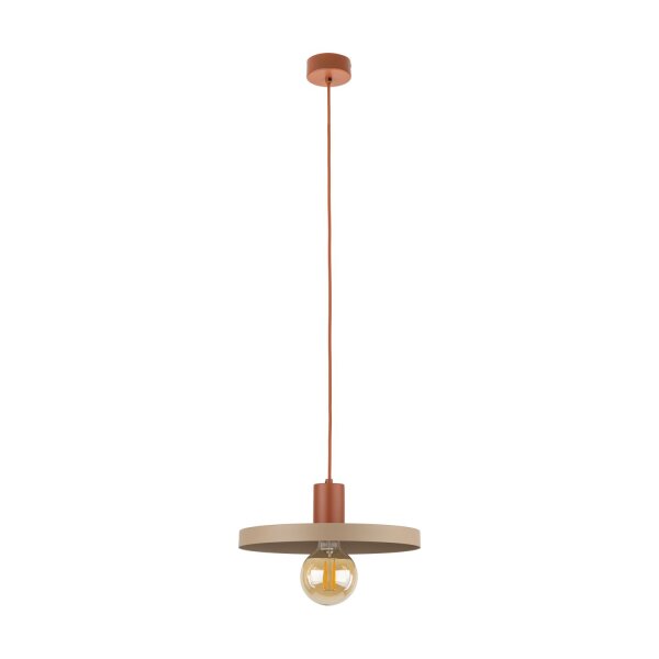Suspension vintage E27 Ø30 cm en rouge brique gris sable