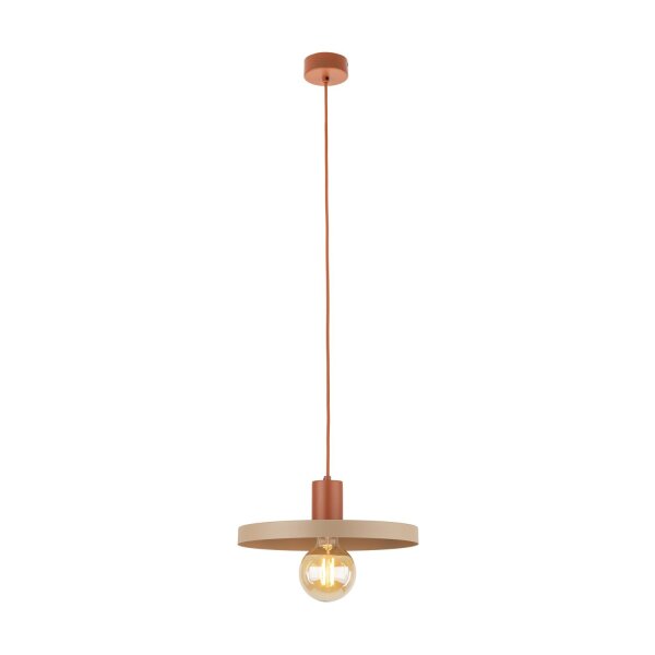 Suspension vintage E27 Ø30 cm en rouge brique gris sable