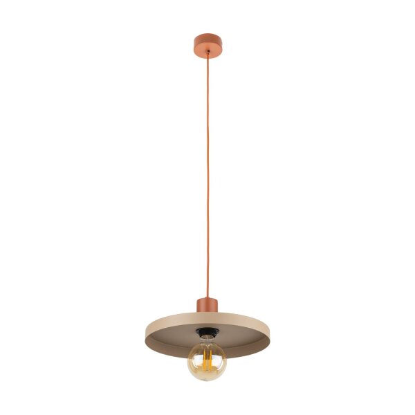 Suspension vintage E27 Ø30 cm en rouge brique gris sable