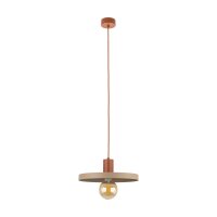 Suspension vintage E27 &Oslash;30 cm en rouge brique gris...