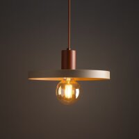 Suspension vintage E27 Ø30 cm en rouge brique gris...