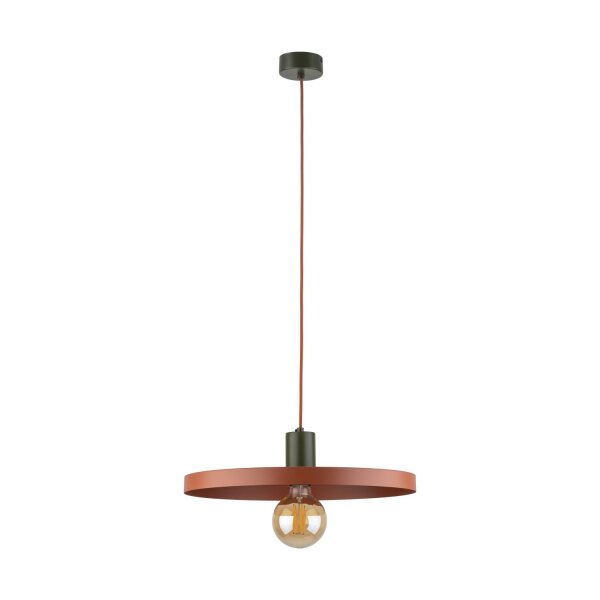 Lampe à suspendre ronde E27 Ø40 cm Vintage brun rouge brique