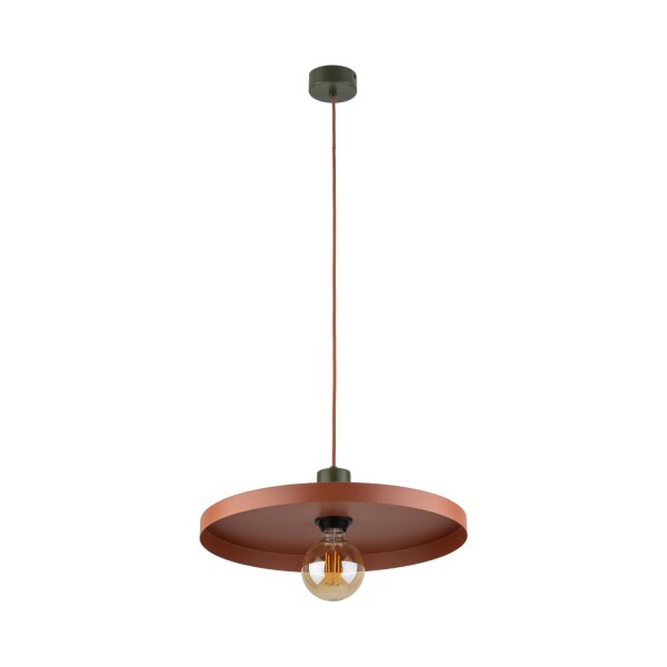 Lampe à suspendre ronde E27 Ø40 cm Vintage brun rouge brique