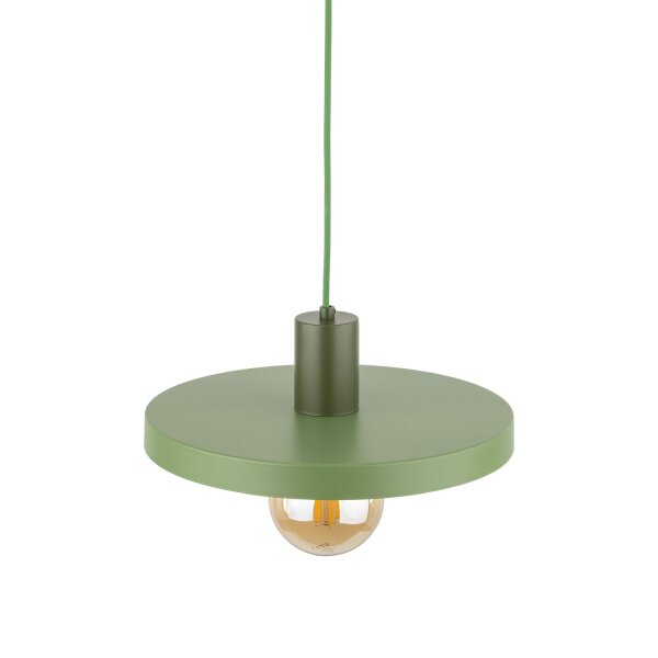 Suspension verte E27 Ø30 cm ronde Vintage métal
