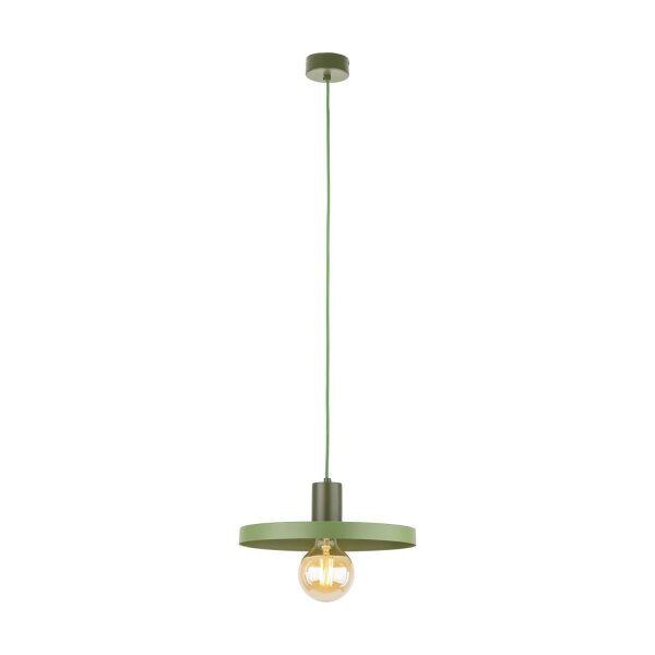 Suspension verte E27 Ø30 cm ronde Vintage métal