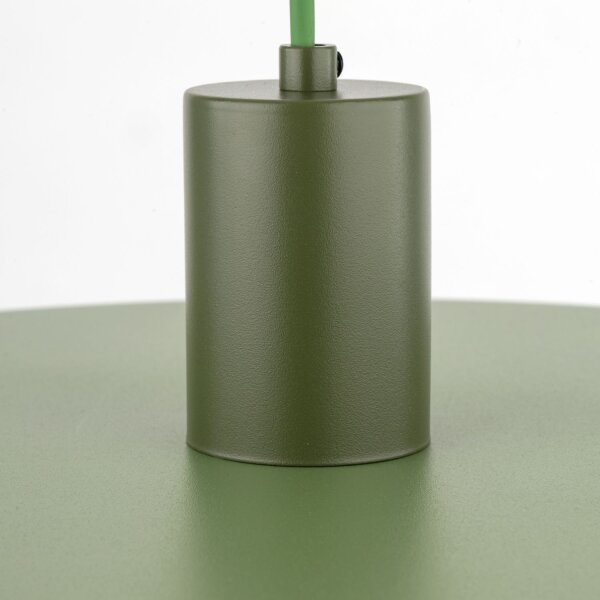Lampe à suspendre verte E27 Ø40 cm ronde Vintage métal