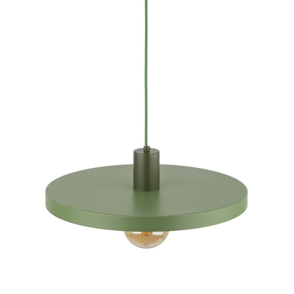 Lampe à suspendre verte E27 Ø40 cm ronde Vintage métal