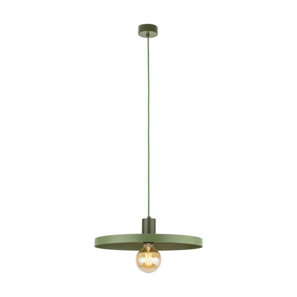 Lampe à suspendre verte E27 Ø40 cm ronde Vintage métal