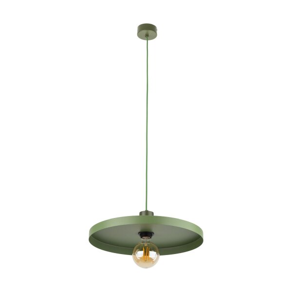 Lampe à suspendre verte E27 Ø40 cm ronde Vintage métal