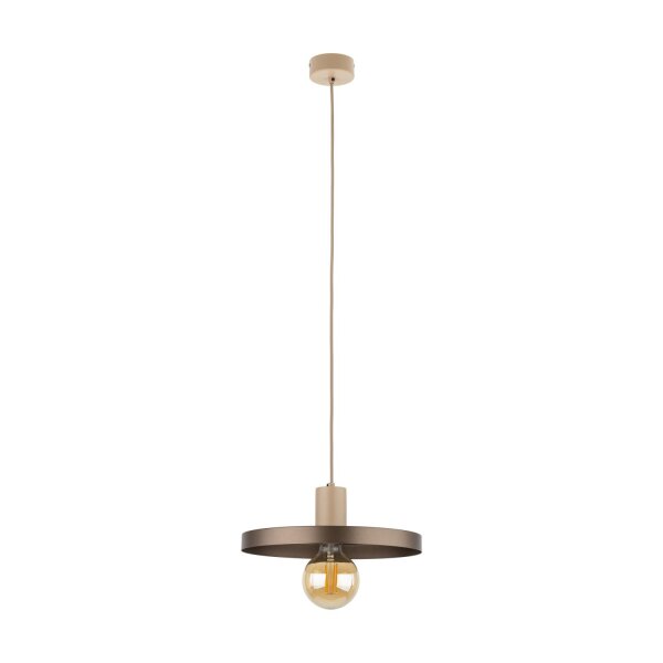 Suspension E27 Ø30 cm ronde Gris sable Marron Vintage