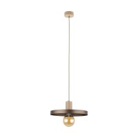 Suspension E27 &Oslash;30 cm ronde Gris sable Marron Vintage