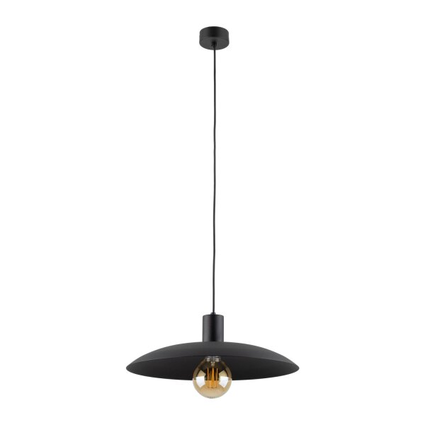 Suspension noire métal Ø41 cm rond E27 Loft
