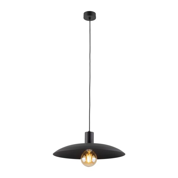 Suspension noire métal Ø41 cm rond E27 Loft