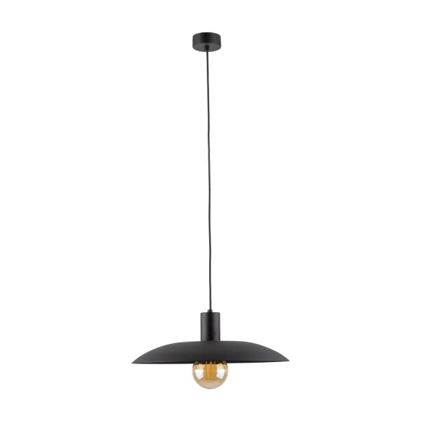 Suspension noire métal Ø41 cm rond E27 Loft