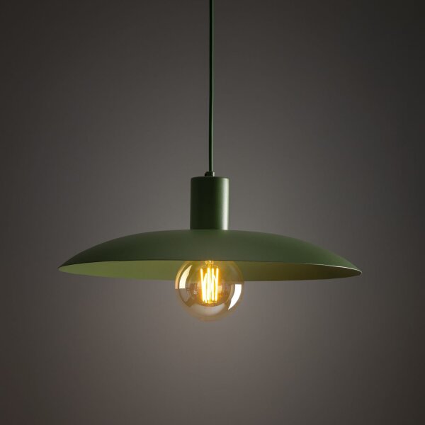Lampe à suspendre ronde en métal Ø41 cm E27 Loft en vert