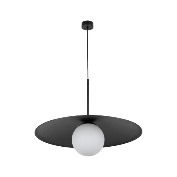 Blendarme Suspension Noir Métal Verre E27 Ø65 cm