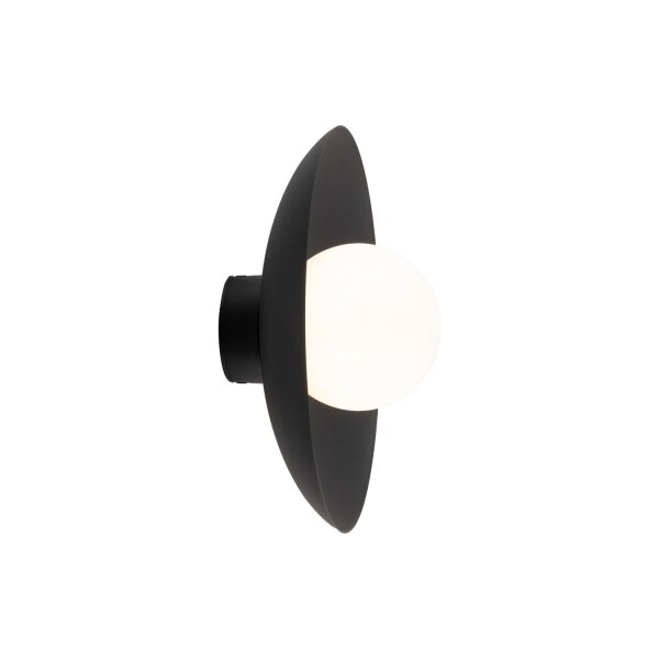 Applique Blendarme Noir Métal Verre G9 Ø28 cm