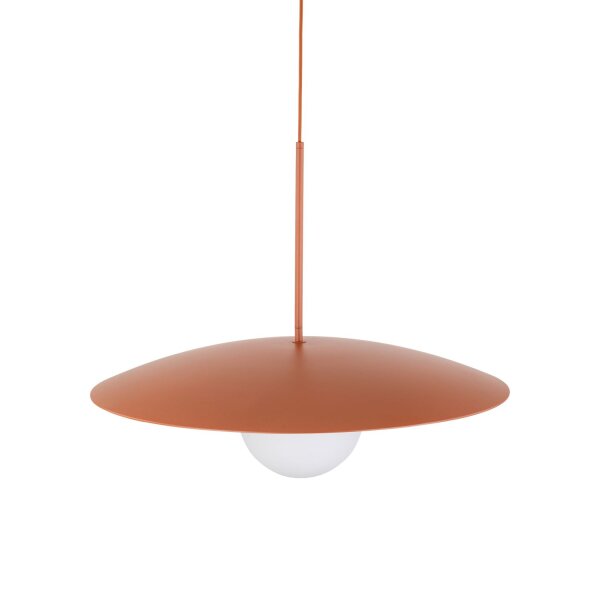 Blendarme Lampe à suspendre rouge brique métal verre E27 Ø65 cm