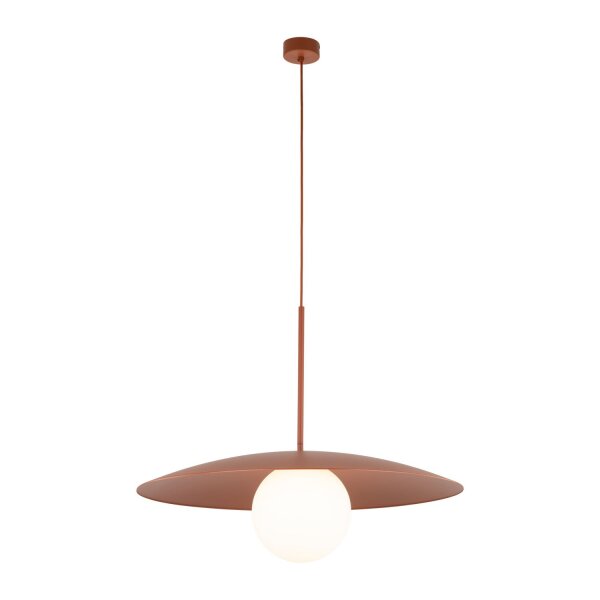 Blendarme Lampe à suspendre rouge brique métal verre E27 Ø65 cm