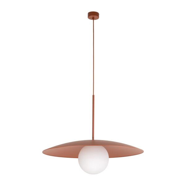 Blendarme Lampe à suspendre rouge brique métal verre E27 Ø65 cm