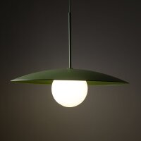 Lampe à suspendre verte Boule de verre à...