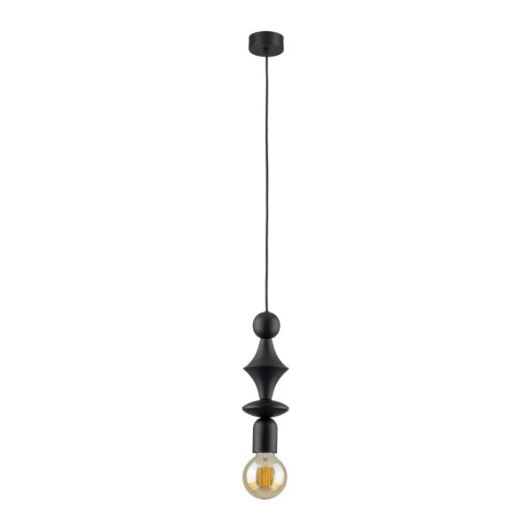 Lampe à suspendre noire métal Ø10 cm E27 minimaliste
