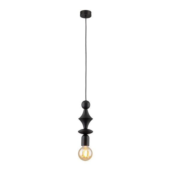 Lampe à suspendre noire métal Ø10 cm E27 minimaliste