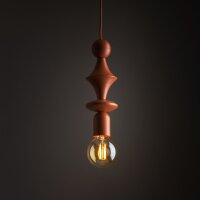 Lampe à suspendre rouge brique métal...