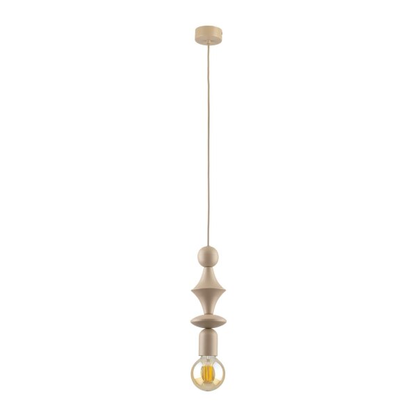 Suspension Gris sable Métal Ø10 cm E27 minimaliste