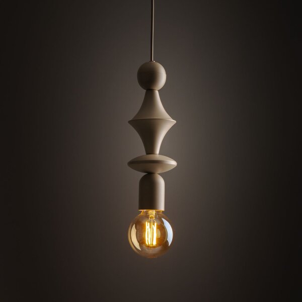 Suspension Gris sable Métal Ø10 cm E27 minimaliste