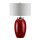 Lampe de table r&eacute;tro THALIE Rouge Porcelaine H:70cm Lampe
