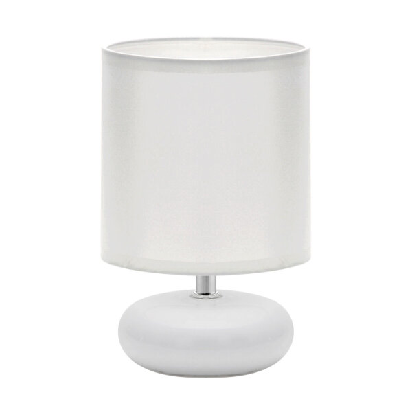Lampe de table Blanc 20 cm petit tissu céramique E14