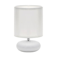 Lampe de table Blanc 20 cm petit tissu céramique E14