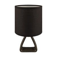 Lampe de table noir tissu céramique 27 cm petit E14