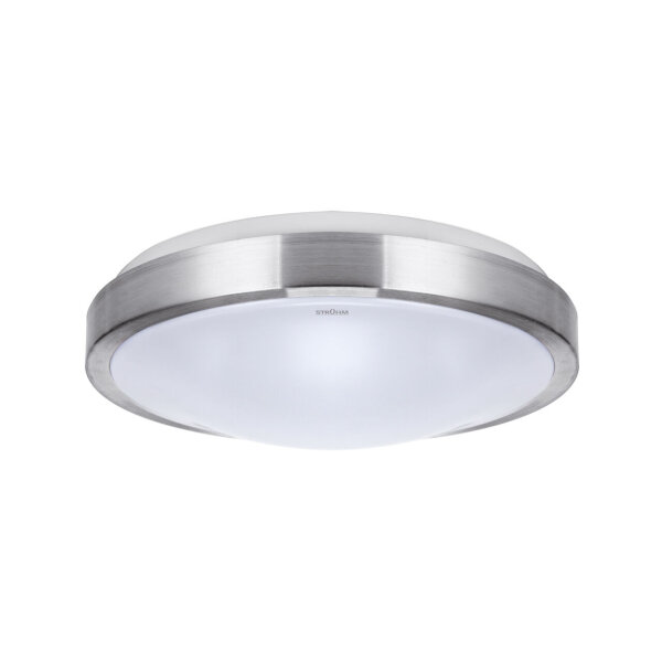 Lampe de salle de bain LED ronde IP44 D : 26 cm en argent blanc 4000 K