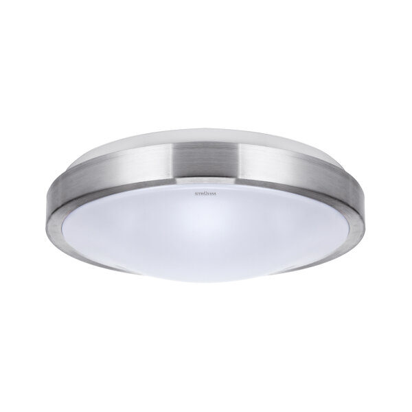 Lampe de plafonnier LED IP44 ronde D : 32,5 cm argent blanc 4000 K