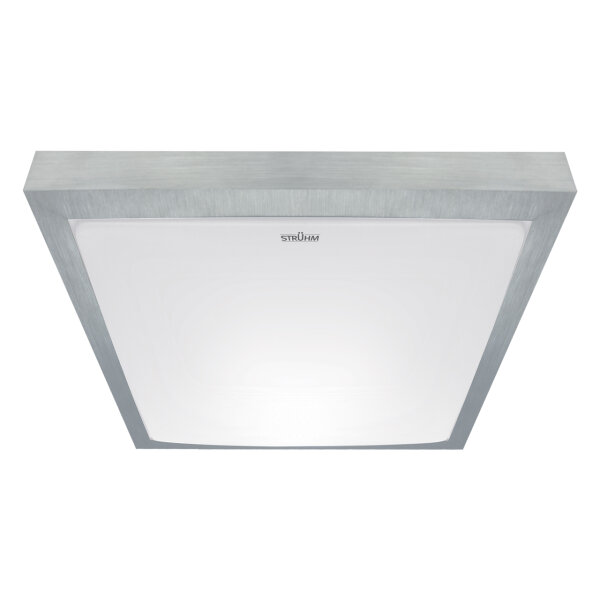 Lampe de plafonnier LED salle de bain L : 37 cm IP44 4000 K argent blanc