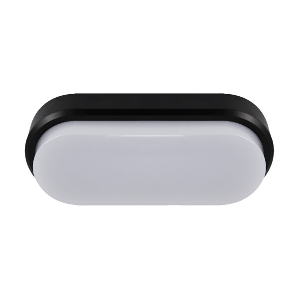 Lampe de plafonnier extérieur LED noir blanc IP65 4100 K ovale