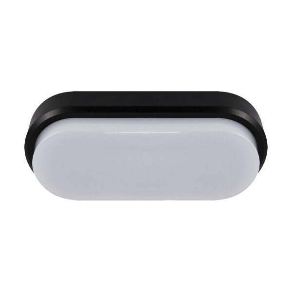 Plafonnier LED ovale IP65 noir blanc 4200 K extérieur