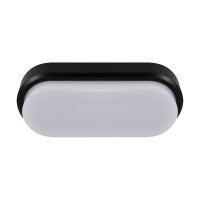 Plafonnier LED ovale IP65 noir blanc 4200 K extérieur