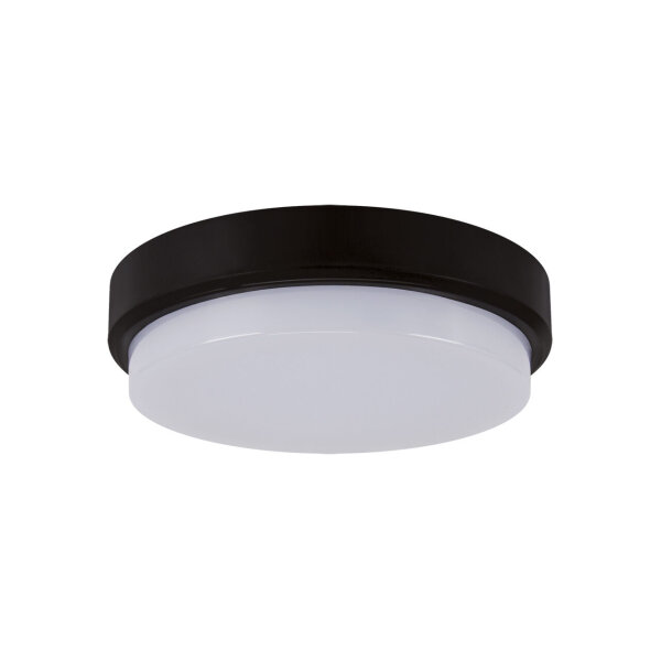 Lampe de plafonnier LED extérieur IP65 L : 17,5 cm noir blanc rond petit