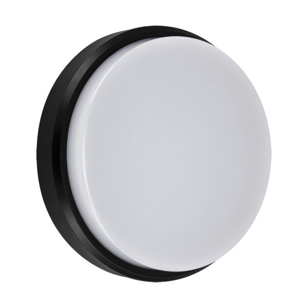 Lampe de plafonnier LED extérieur IP65 L : 17,5 cm noir blanc rond petit