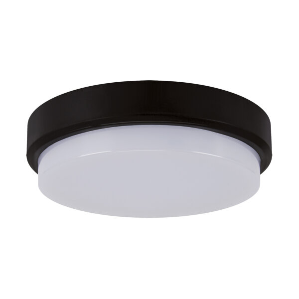 Plafonnier LED extérieur D : 21 cm IP65 noir blanc 4100 K