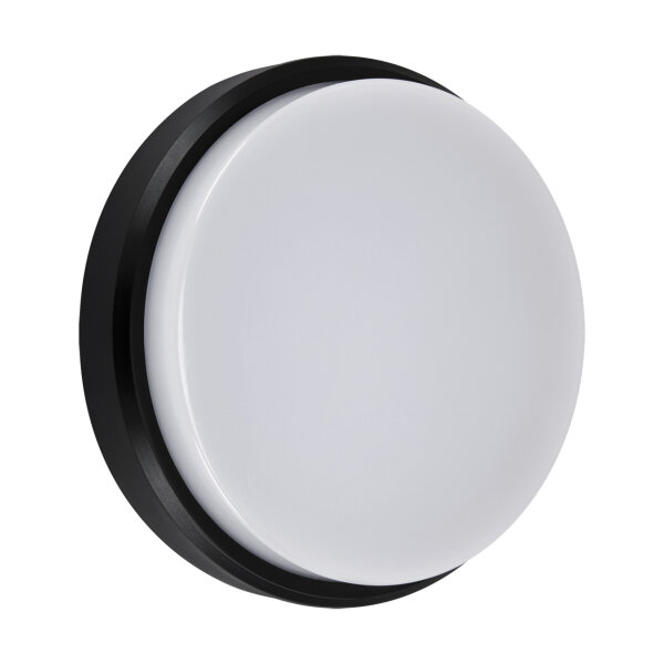 Plafonnier LED extérieur D : 21 cm IP65 noir blanc 4100 K